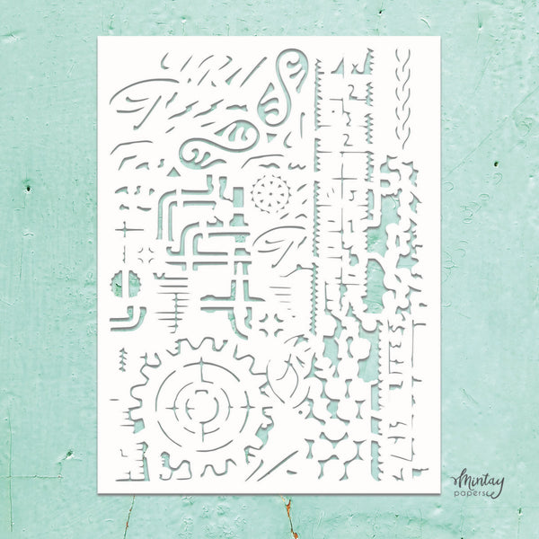 Mintay Kreativa MIXED 11 - 6"x8" Decorative Stencil #MTK-STEN-60