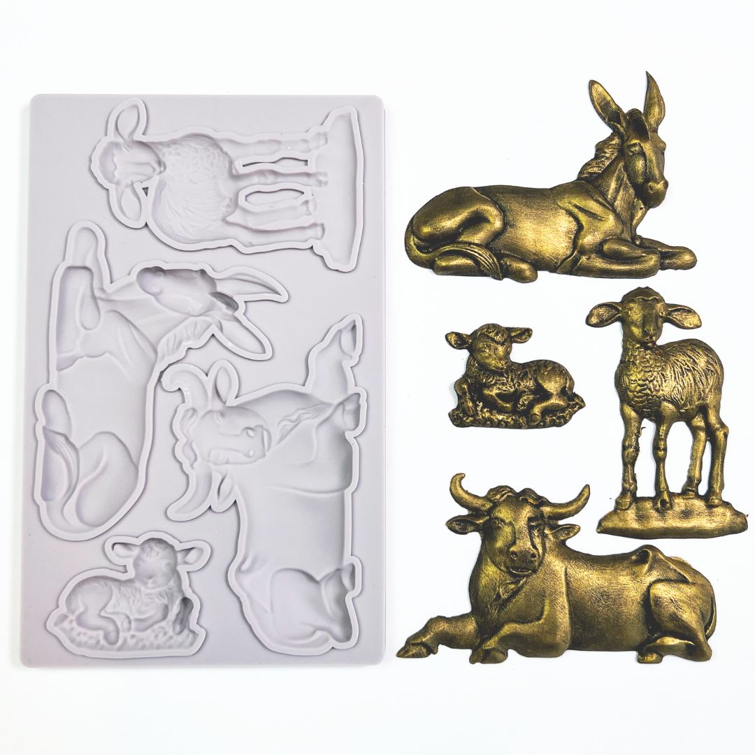 Decoupage Queen NATIVITY ANIMALS Christmas Silicone Moulds Molds 5