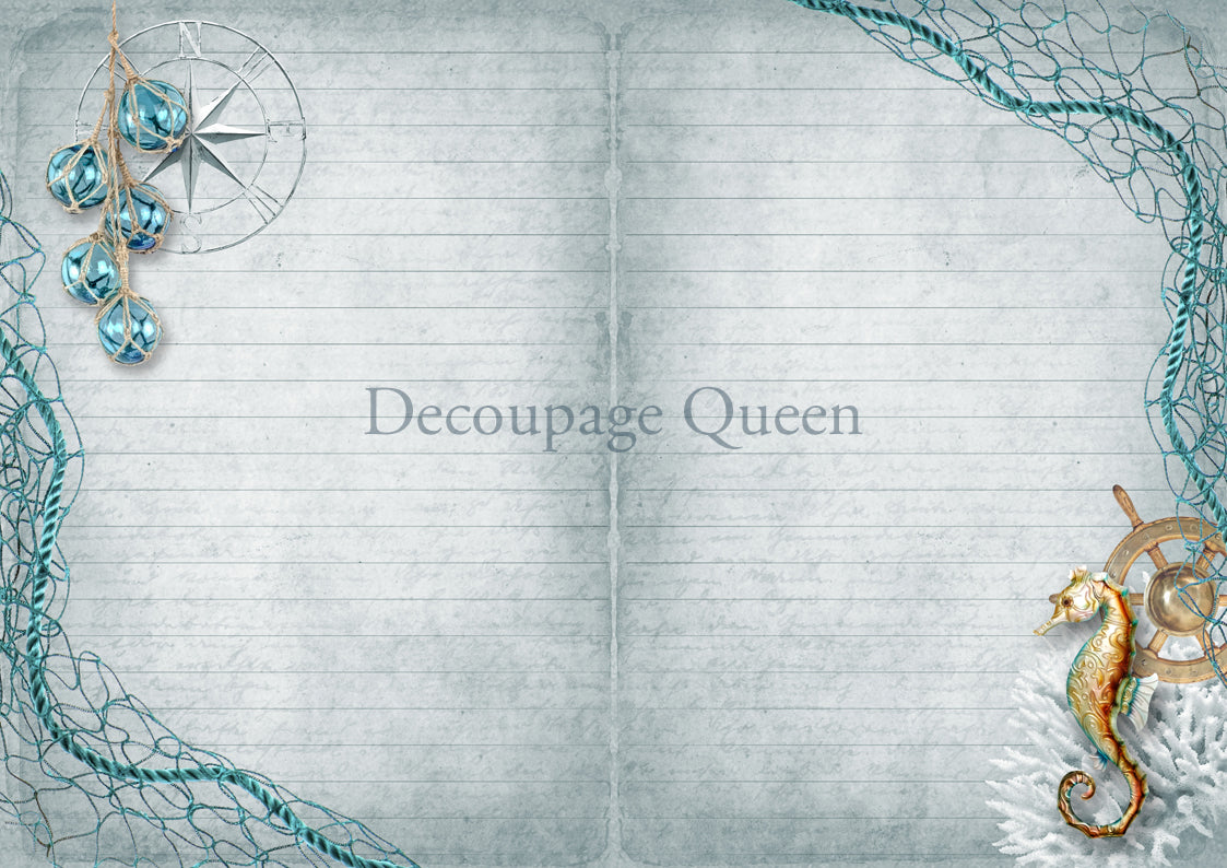 Decoupage Queen SEASIDE GREETINGS A4 Journal Kit #DQJP0003