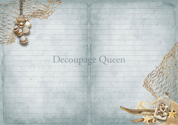 Decoupage Queen SEASIDE GREETINGS A4 Journal Kit #DQJP0003