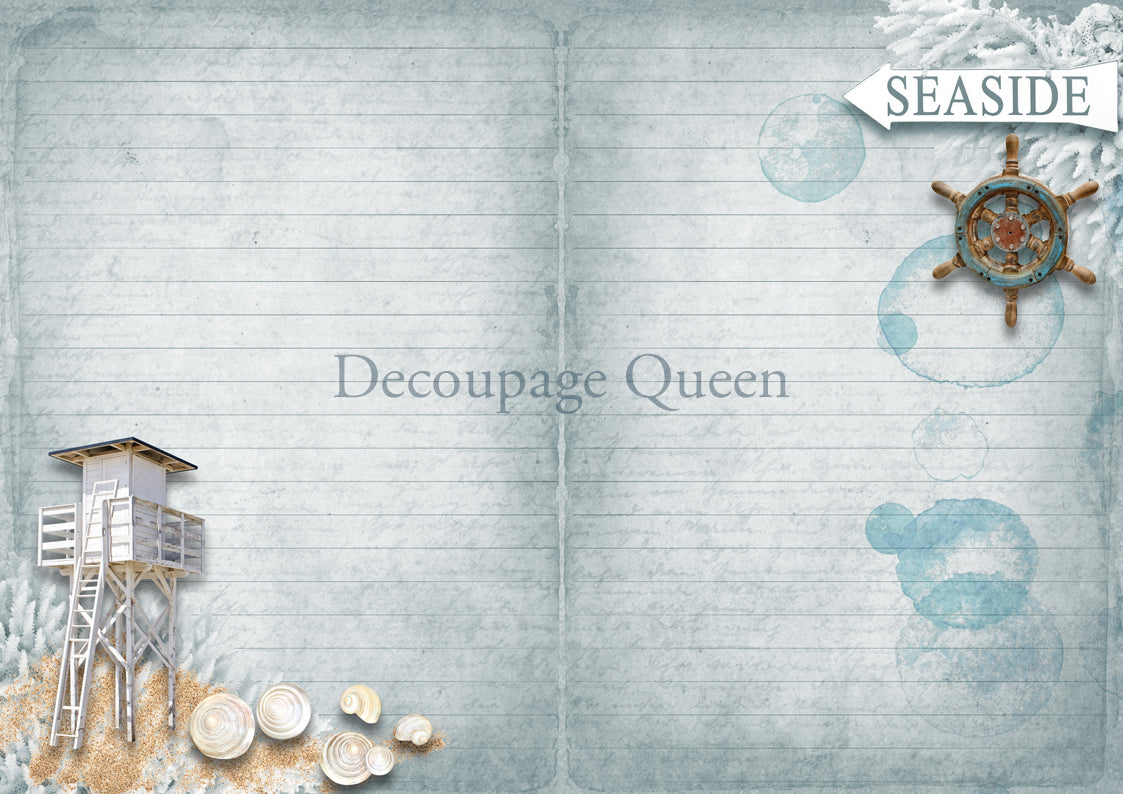 Decoupage Queen SEASIDE GREETINGS A4 Journal Kit #DQJP0003