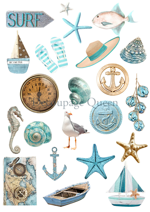 Decoupage Queen SEASIDE GREETINGS A4 Journal Kit #DQJP0003