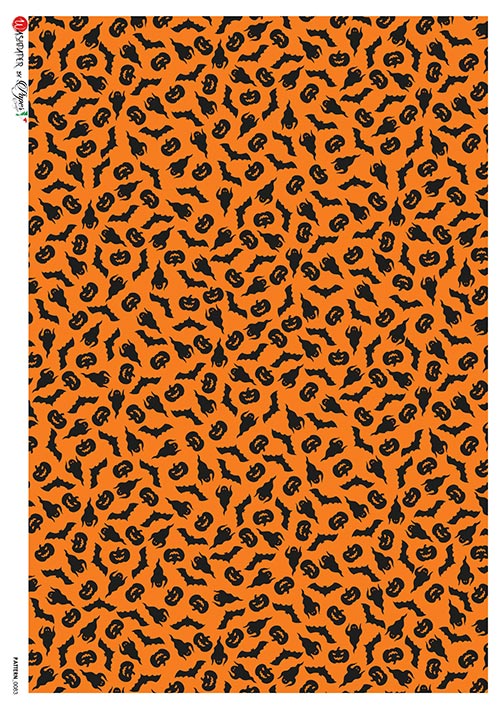 Paper Designs HALLOWEEN PUMPKIN BATS A4 Decoupage Paper #Pattern0083
