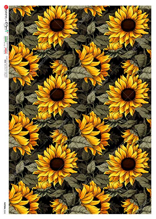 Paper Designs REPEATING SUNFLOWERS A4 Decoupage Rice Paper #PATTERN 0242
