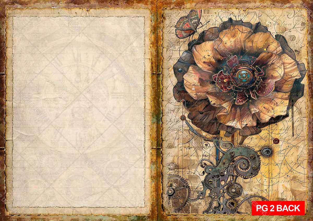 Paper Designs STEAMPUNK AGE Junk Journal Kit 10 A4 Sheets #JJK_002