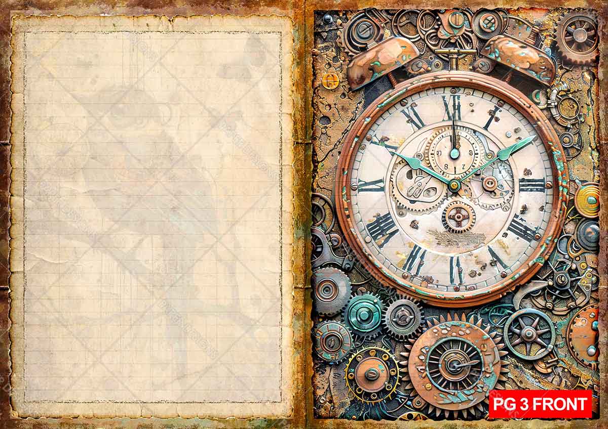 Paper Designs STEAMPUNK AGE Junk Journal Kit 10 A4 Sheets #JJK_002