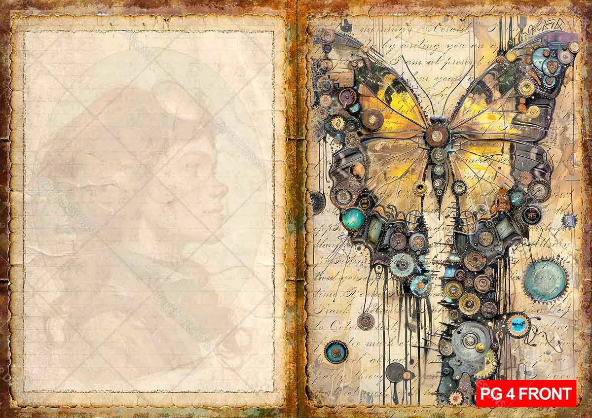 Paper Designs STEAMPUNK AGE Junk Journal Kit 10 A4 Sheets #JJK_002