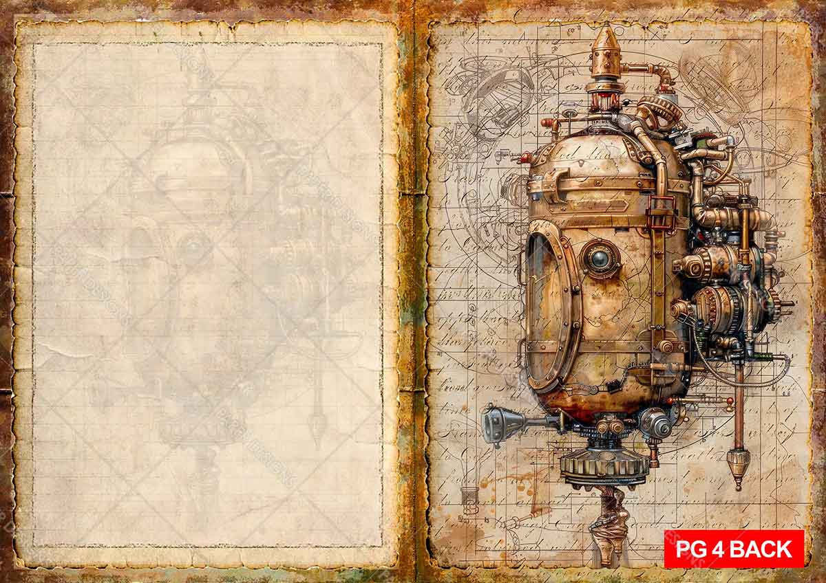 Paper Designs STEAMPUNK AGE Junk Journal Kit 10 A4 Sheets #JJK_002