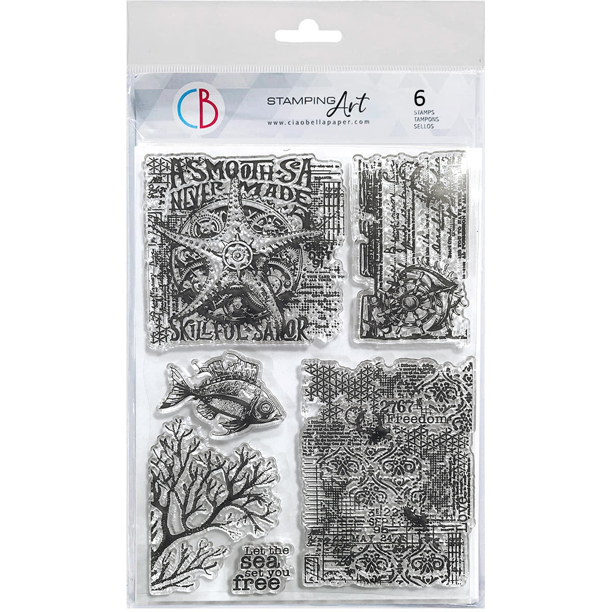 Ciao Bella Coral Reef SUBMERSIBLE SECRETS Clear Stamp Set 6