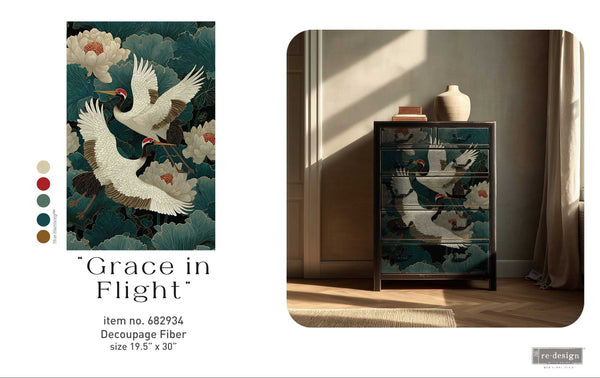 Re-Design with Prima GRACE in FLIGHT Decoupage Decor Tissue Paper 19.5"x30" #682934