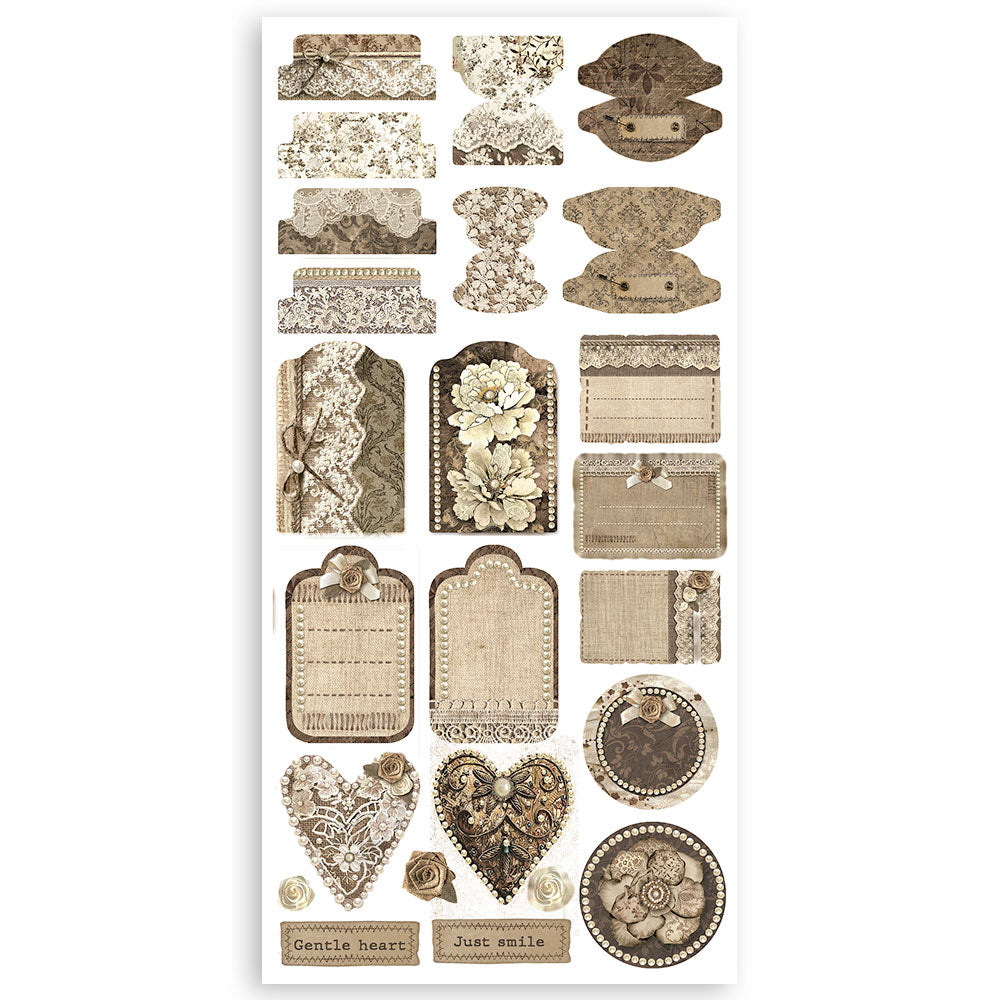 Stamperia OLD LACE Paper Cut Outs Double Face 4 sheets #SBBCT04