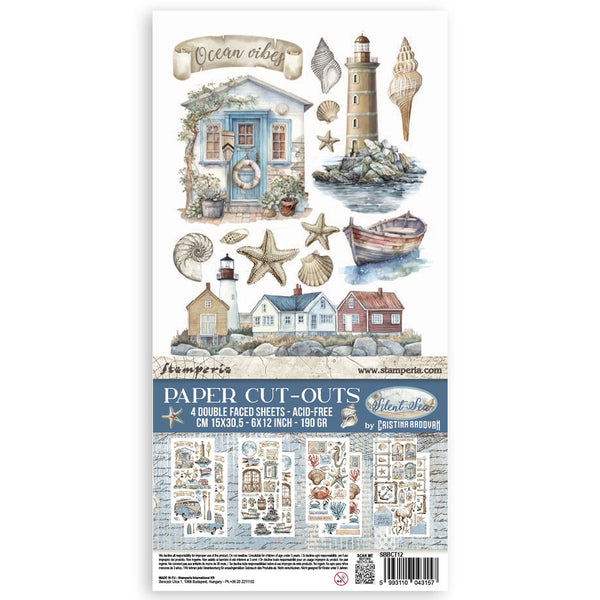 Stamperia SILENT SEA Paper Cut Outs Double Face 4 sheets #SBBCT12