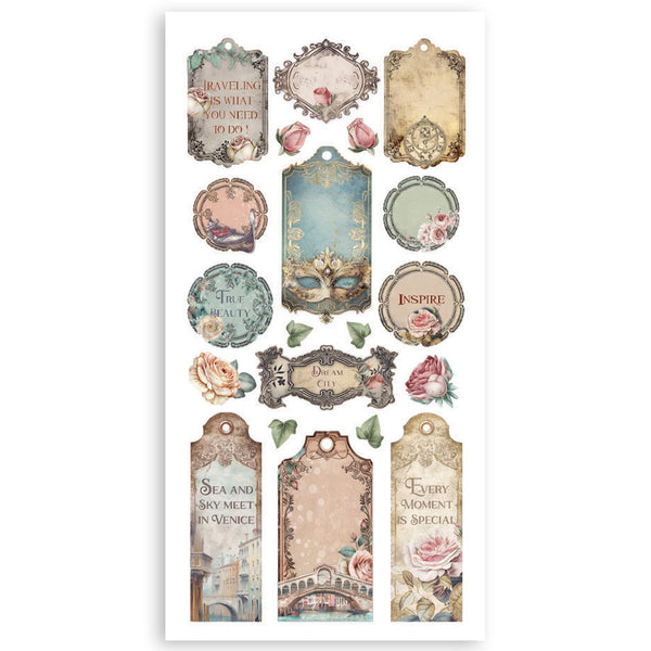Stamperia VENICE CITY OF ART Paper Cut Outs Double Face 4 sheets #SBBCT14
