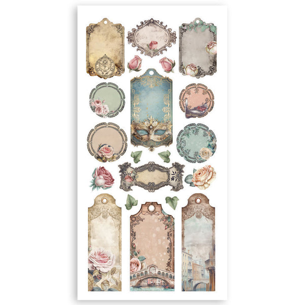 Stamperia VENICE CITY OF ART Paper Cut Outs Double Face 4 sheets #SBBCT14