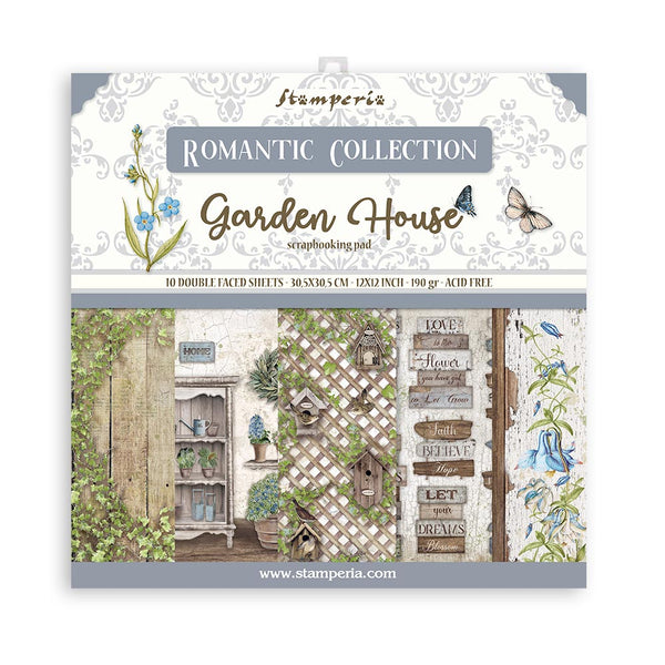 Stamperia GARDEN HOUSE 12x12 Double Faced Paper 10 Sheets + Bonus #SBBL102