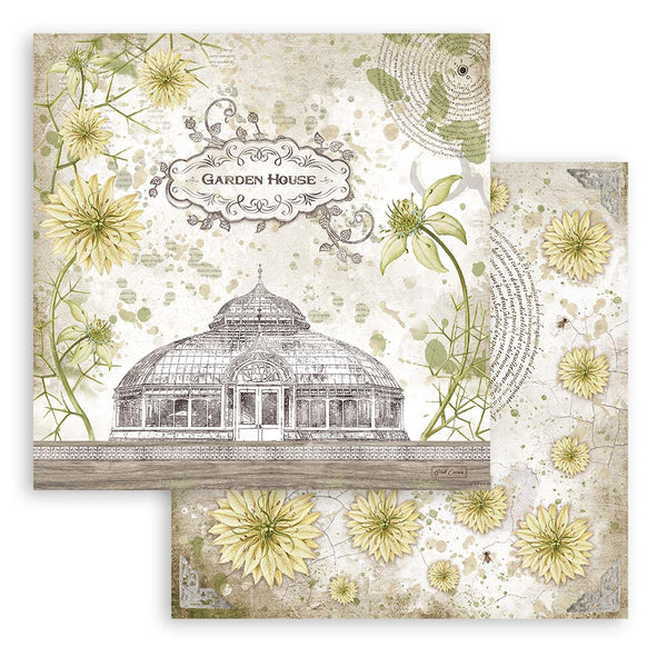 Stamperia GARDEN HOUSE 12x12 Double Faced Paper 10 Sheets + Bonus #SBBL102