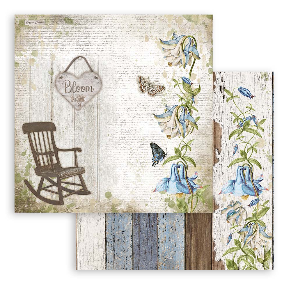 Stamperia GARDEN HOUSE 12x12 Double Faced Paper 10 Sheets + Bonus #SBBL102