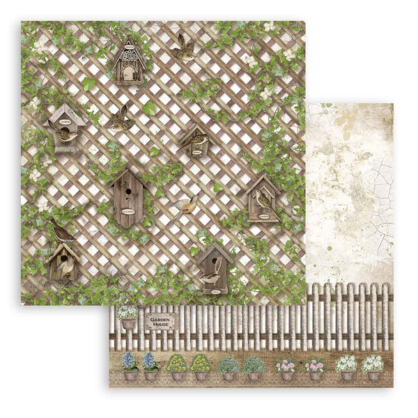 Stamperia GARDEN HOUSE 12x12 Double Faced Paper 10 Sheets + Bonus #SBBL102