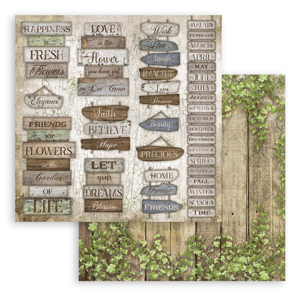 Stamperia GARDEN HOUSE 12x12 Double Faced Paper 10 Sheets + Bonus #SBBL102