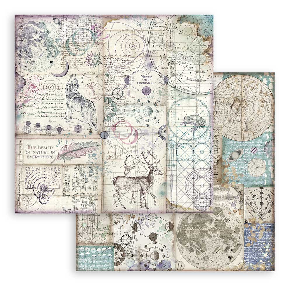 Stamperia COSMOS INFINITY 12X12 Double Faced Paper 10 Sheets + Bonus #SBBL118