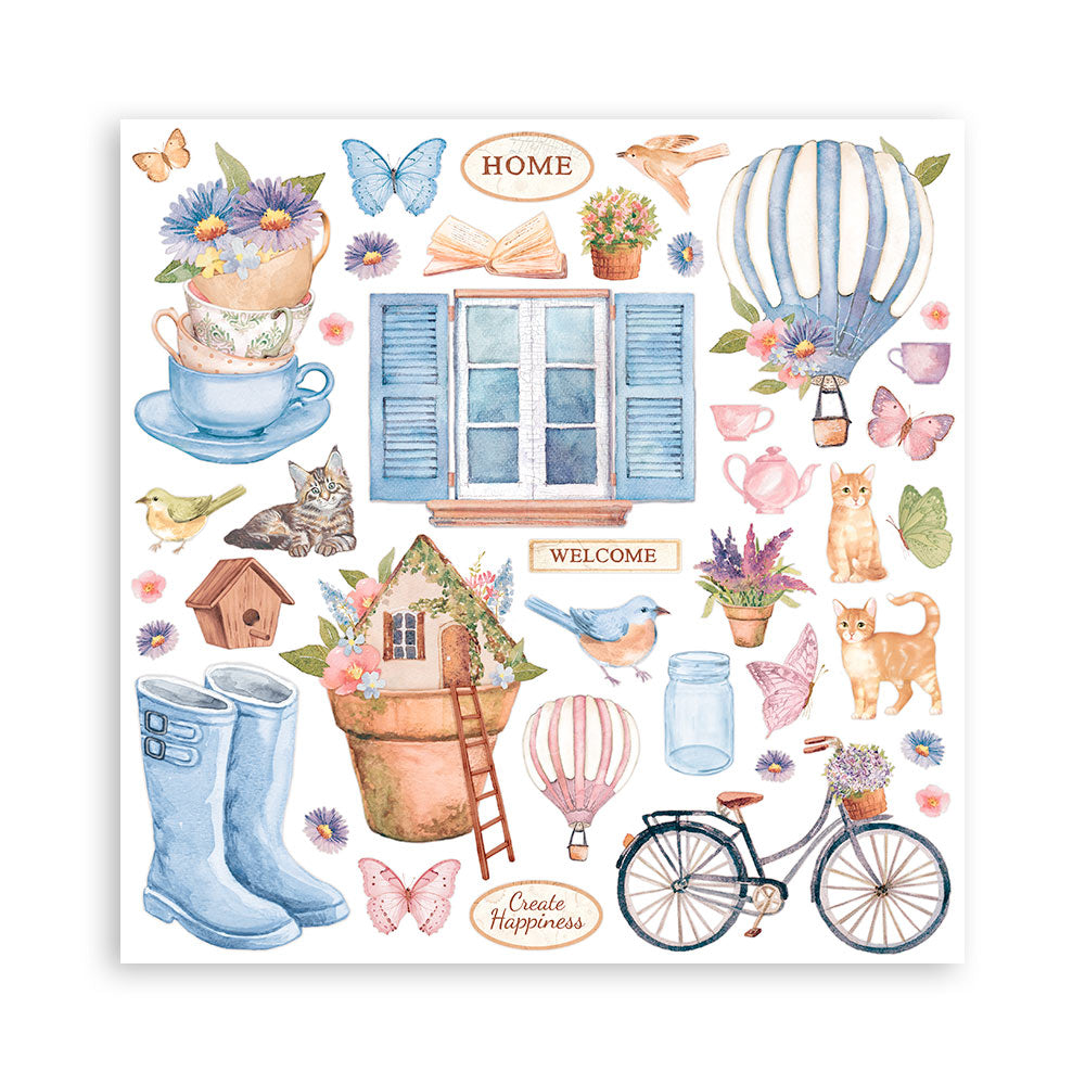 Stamperia Create Happiness WELCOME HOME 12X12 Double Faced Paper 10 Sheets + Bonus #SBBL129