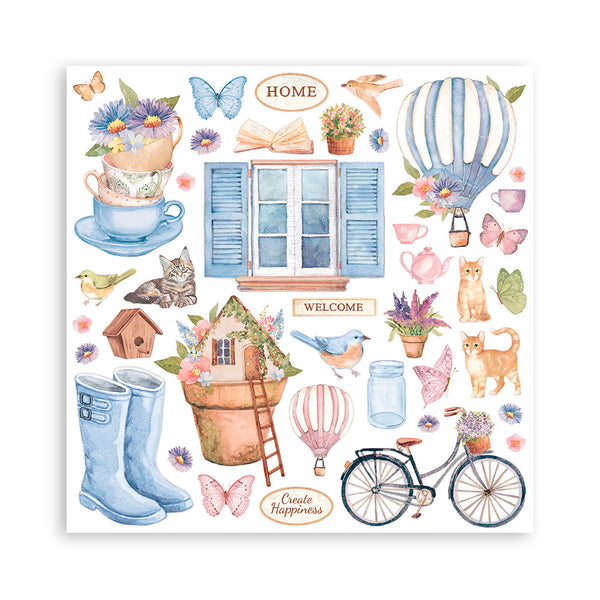 Stamperia Create Happiness WELCOME HOME 12X12 Double Faced Paper 10 Sheets + Bonus #SBBL129