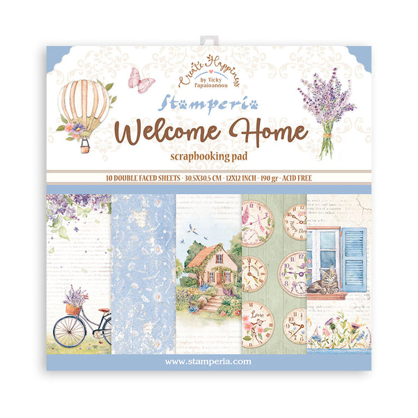 Stamperia Create Happiness WELCOME HOME 12X12 Double Faced Paper 10 Sheets + Bonus #SBBL129