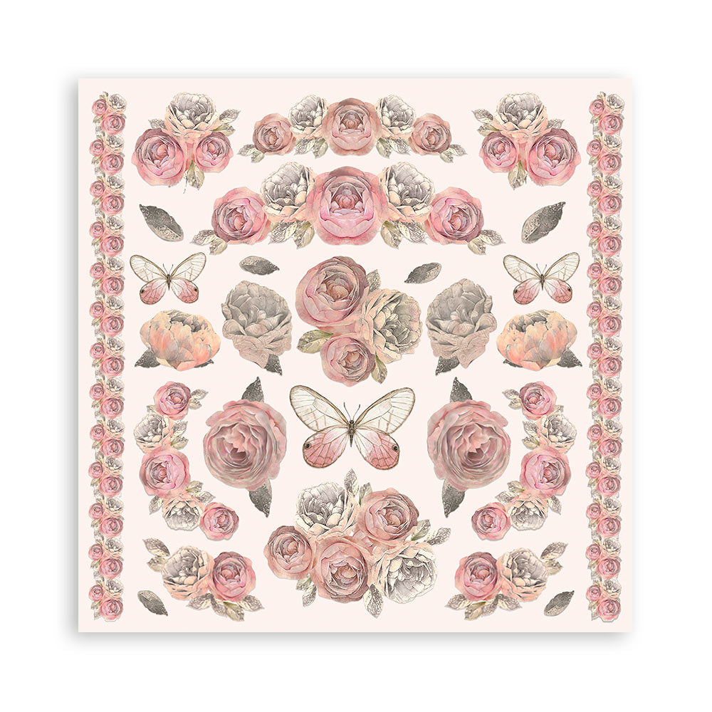 Stamperia SHABBY ROSE 12x12 Double Faced Scrapbook Paper 10 PCS + Bonus SBBL12