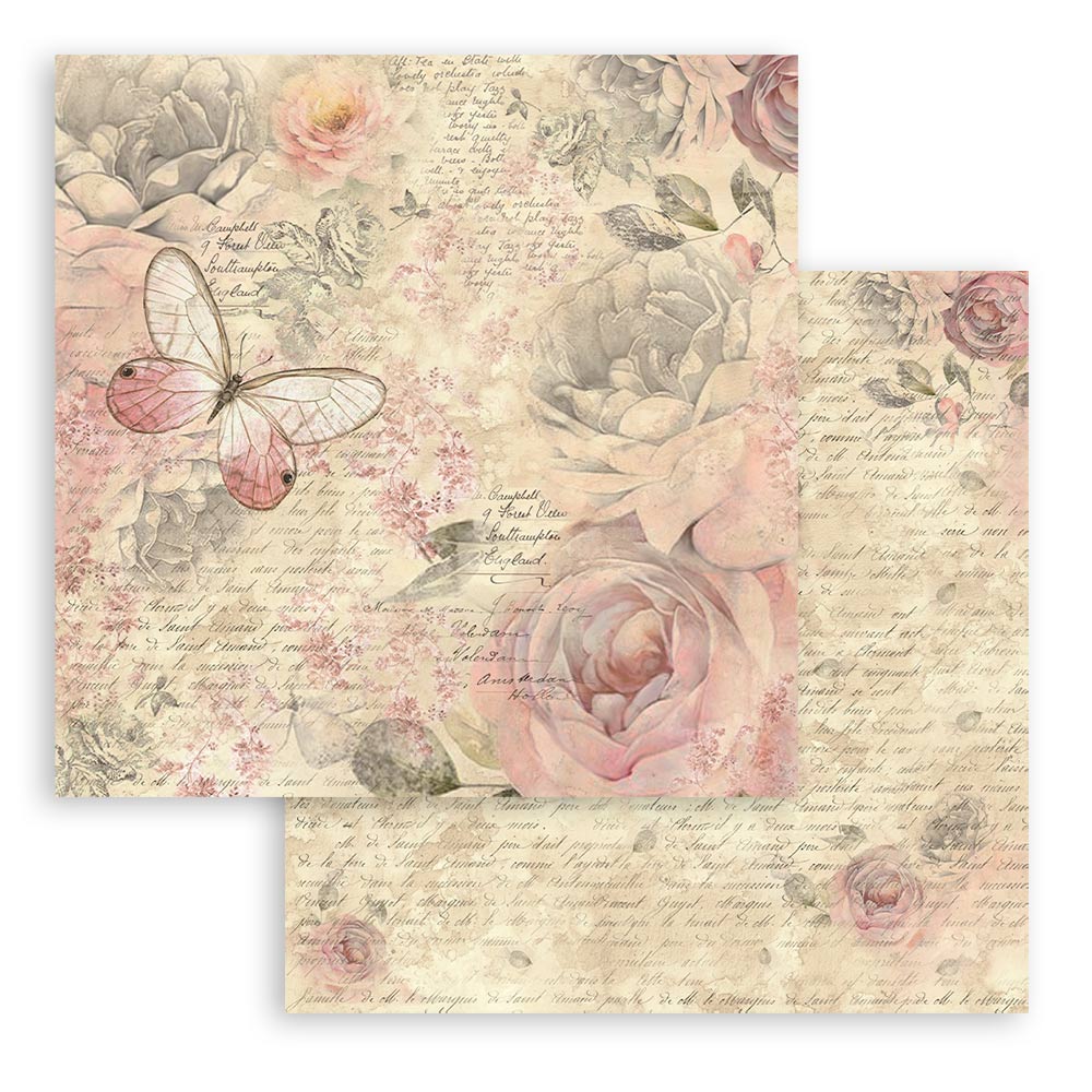 Stamperia SHABBY ROSE 12x12 Double Faced Scrapbook Paper 10 PCS + Bonus SBBL12