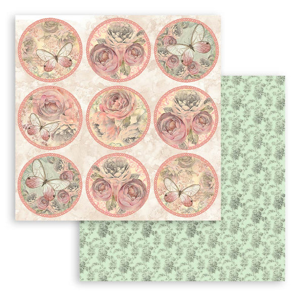 Stamperia SHABBY ROSE 12x12 Double Faced Scrapbook Paper 10 PCS + Bonus SBBL12