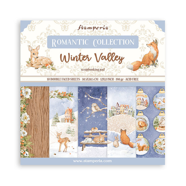 Stamperia Christmas WINTER VALLEY 12x12 Double Faced Scrapbook Paper 10 PCS+Bonus #SBBL139