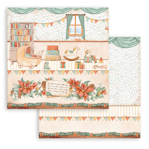 Stamperia ALL Around CHRISTMAS 12x12 Double Faced Scrapbook Paper 10 PCS+Bonus #SBBL140