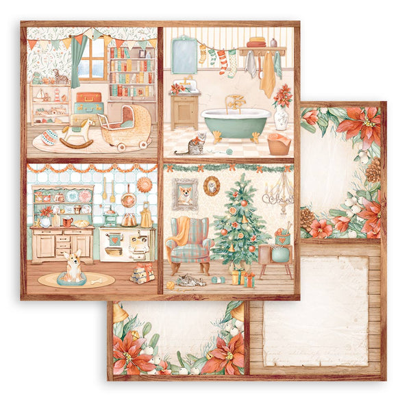 Stamperia ALL Around CHRISTMAS 12x12 Double Faced Scrapbook Paper 10 PCS+Bonus #SBBL140