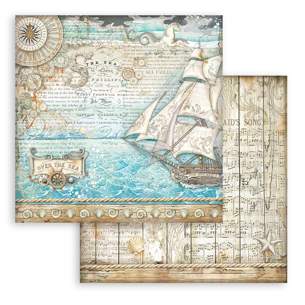 Stamperia SONGS of the SEA 12x12 Double Faced Paper 10 PCS+Bonus #SBBL141