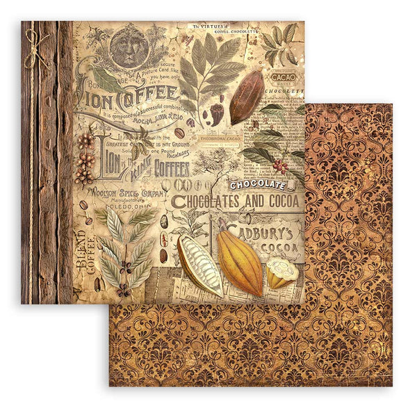 Stamperia COFFEE and CHOCOLATE 12x12 Double Faced Scrapbook Paper 10 PCS+Bonus #SBBL144