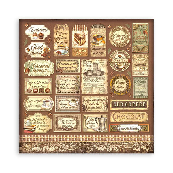 Stamperia COFFEE and CHOCOLATE 12x12 Double Faced Scrapbook Paper 10 PCS+Bonus #SBBL144