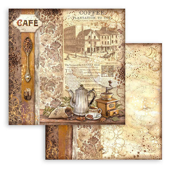 Stamperia COFFEE and CHOCOLATE 12x12 Double Faced Scrapbook Paper 10 PCS+Bonus #SBBL144