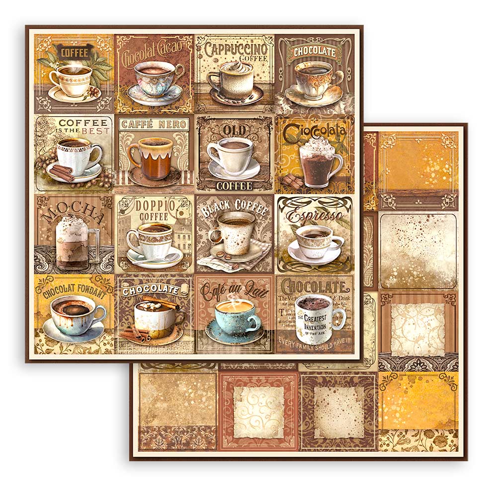 Stamperia COFFEE and CHOCOLATE 12x12 Double Faced Scrapbook Paper 10 PCS+Bonus #SBBL144