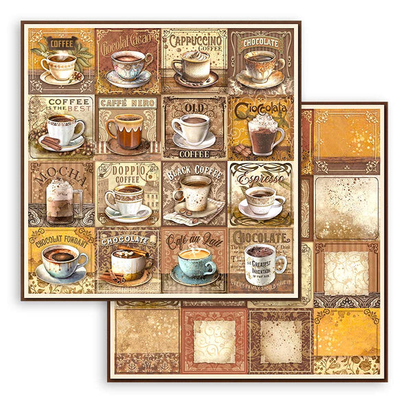Stamperia COFFEE and CHOCOLATE 12x12 Double Faced Scrapbook Paper 10 PCS+Bonus #SBBL144
