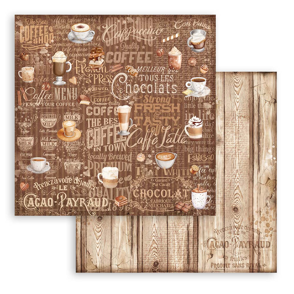 Stamperia COFFEE and CHOCOLATE Maxi Backgrounds 12x12 Double Faced Scrapbook Paper 10 PCS+Bonus #SBBL145