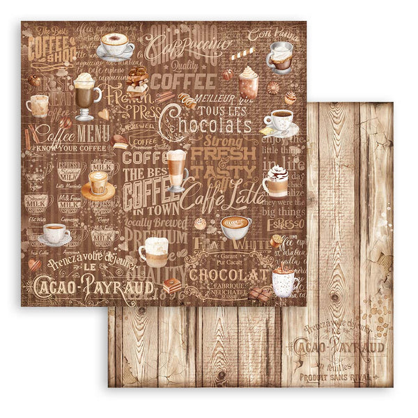 Stamperia COFFEE and CHOCOLATE Maxi Backgrounds 12x12 Double Faced Scrapbook Paper 10 PCS+Bonus #SBBL145