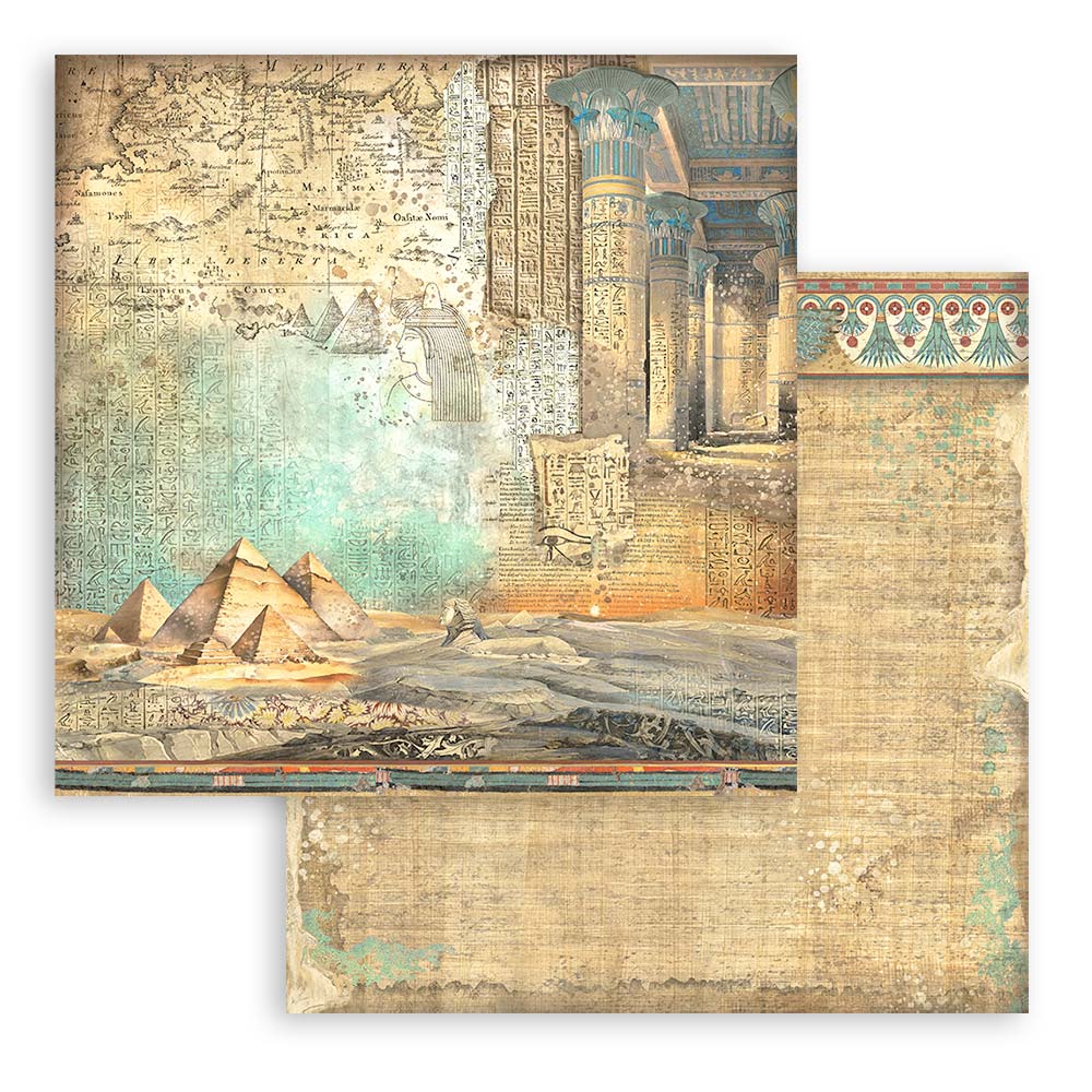 Stamperia FORTUNE LAND OF PHARAOHS Backgrounds 12x12 Double Faced Scrapbook Paper 10 PCS + Bonus SBBL154