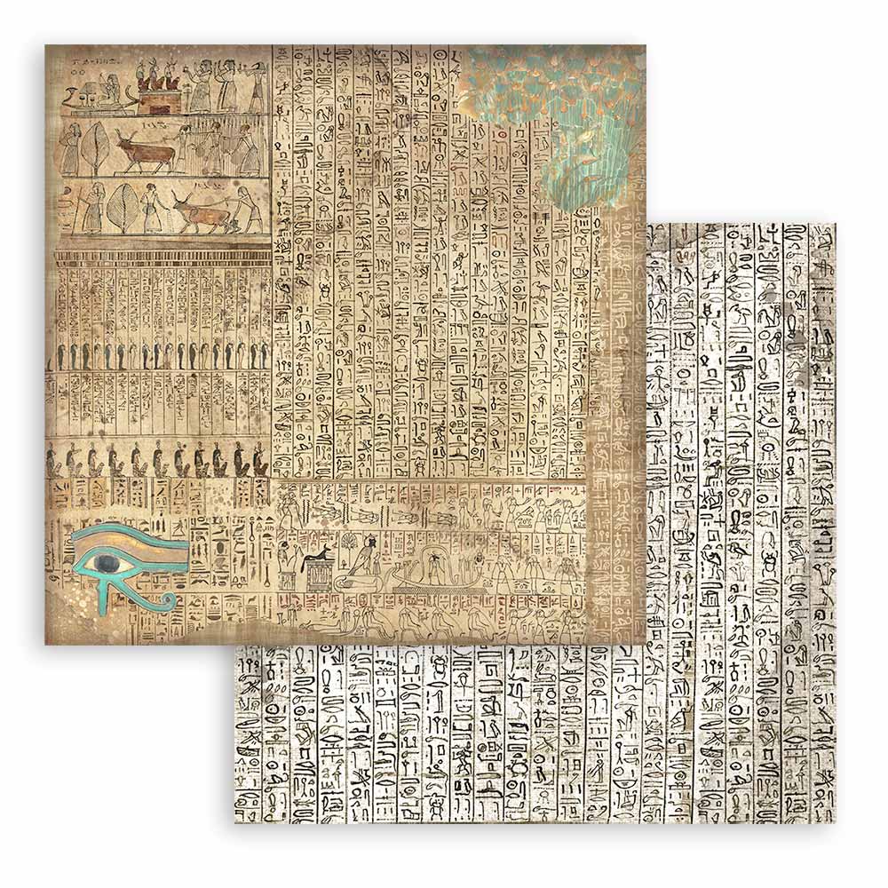 Stamperia FORTUNE LAND OF PHARAOHS Backgrounds 12x12 Double Faced Scrapbook Paper 10 PCS + Bonus SBBL154