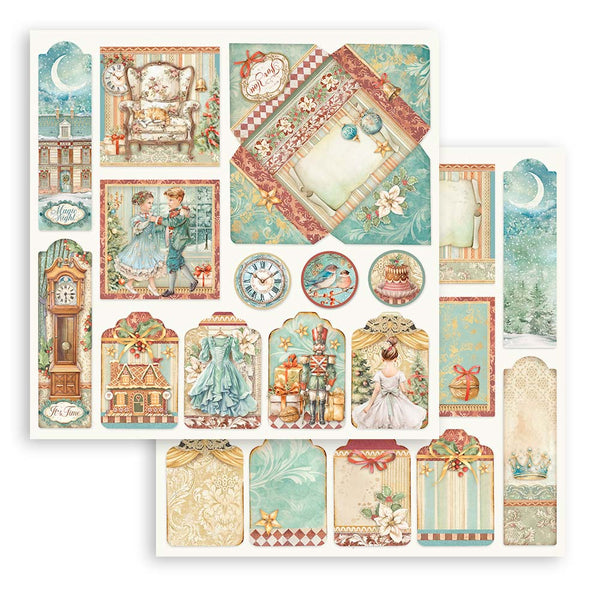 Stamperia Christmas THE NUTCRACKER 12x12 Double Faced Scrapbook Paper 10 PCS+Bonus #SBBL158