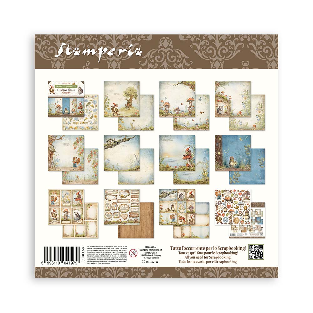 PRE-ORDER Stamperia HIDDEN GROVE 12x12 Double Faced Scrapbook Paper 10 PCS+Bonus #SBBL168