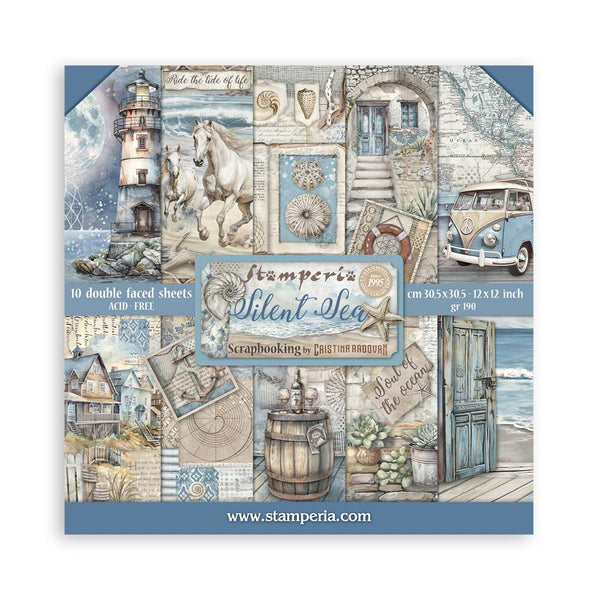 Stamperia SILENT SEA 12x12 Double Faced Scrapbook Paper 10 PCS+Bonus #SBBL169