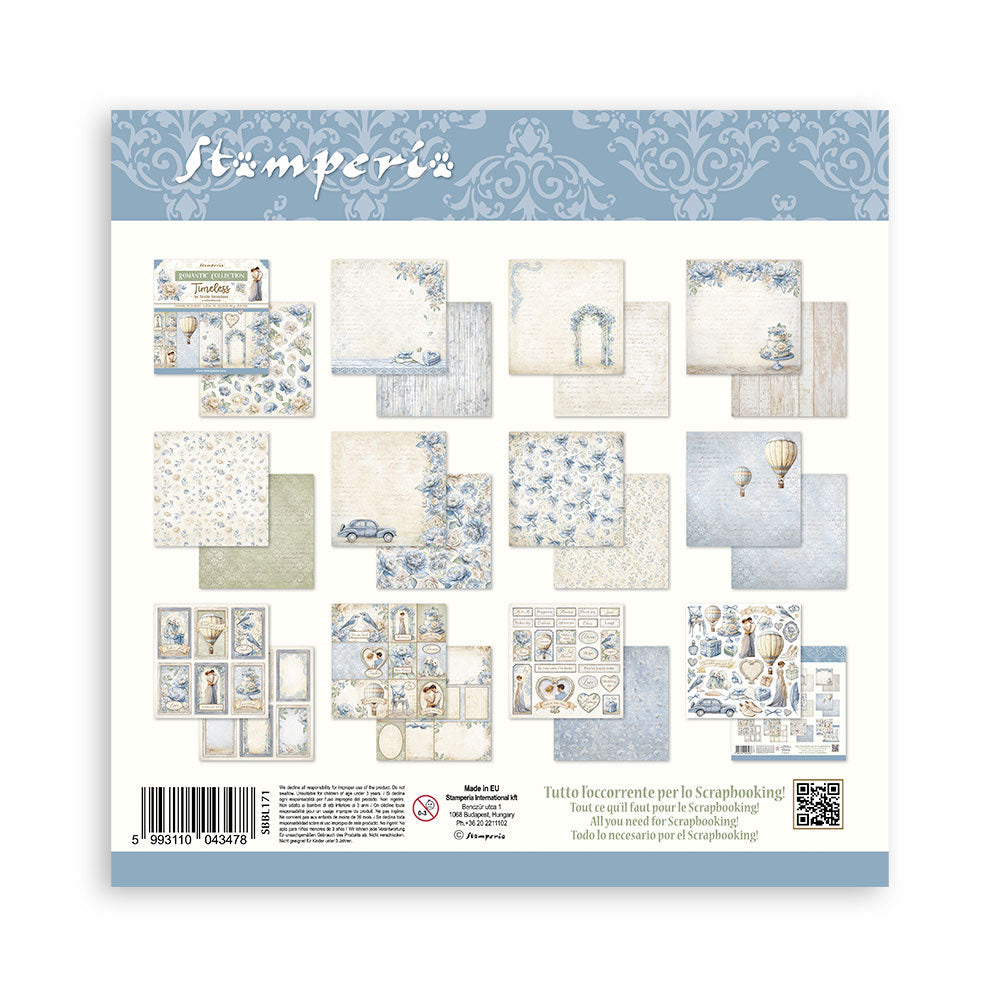 Stamperia TIMELESS 12x12 Double Faced Scrapbook Paper 10 PCS+Bonus #SBBL171
