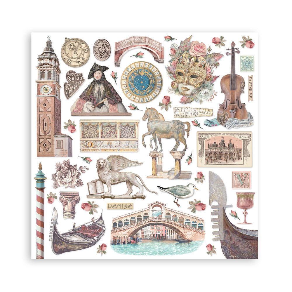 Stamperia VENICE CITY OF ART 12x12 Double Faced Scrapbook Paper 10 PCS+Bonus #SBBL172