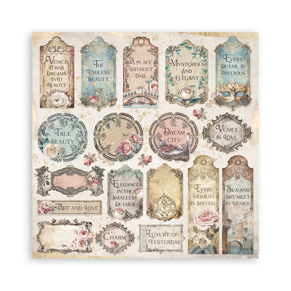 Stamperia VENICE CITY OF ART 12x12 Double Faced Scrapbook Paper 10 PCS+Bonus #SBBL172