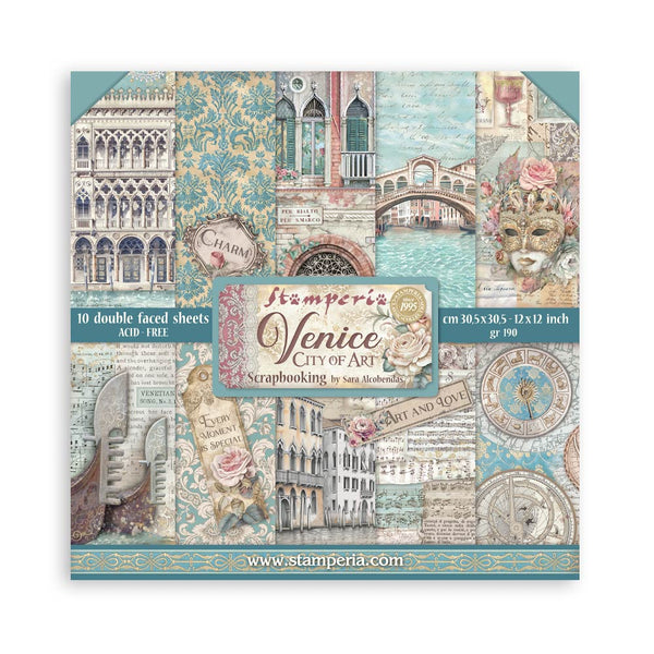 Stamperia VENICE CITY OF ART 12x12 Double Faced Scrapbook Paper 10 PCS+Bonus #SBBL172